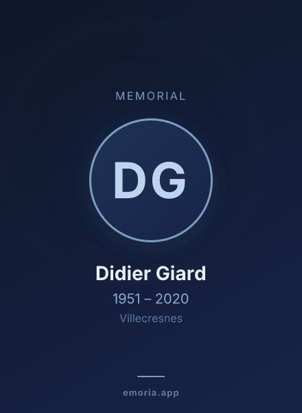 Memorial portrait of Didier Giard