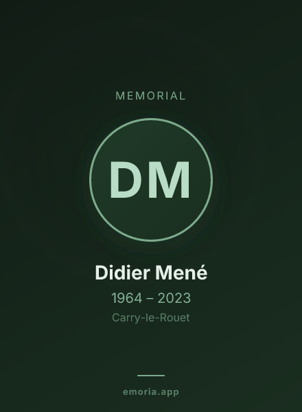 Memorial portrait of Didier Mené