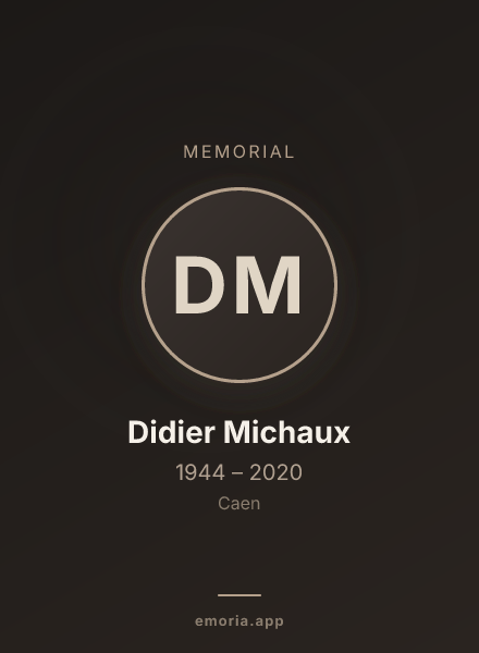 Memorial portrait of Didier Michaux
