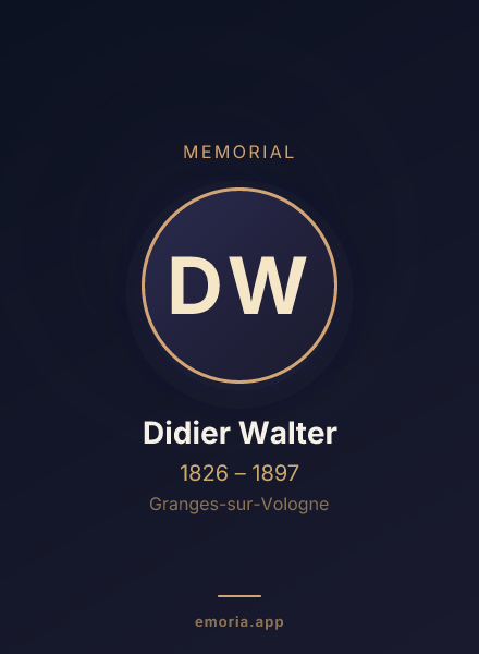 Memorial portrait of Didier Walter
