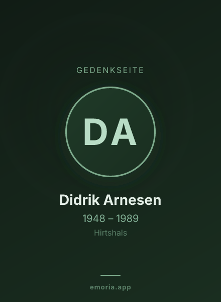 Gedenkportrait von Didrik Arnesen