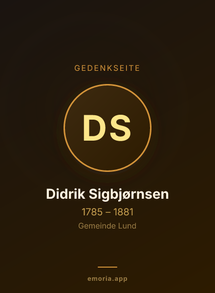 Gedenkportrait von Didrik Sigbjørnsen