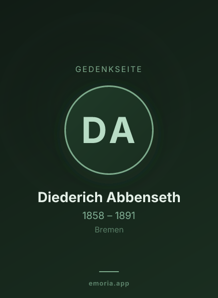 Gedenkportrait von Diederich Abbenseth