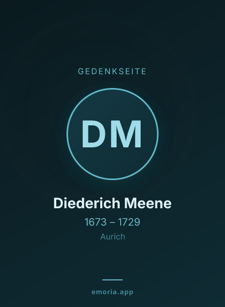 Gedenkportrait von Diederich Meene