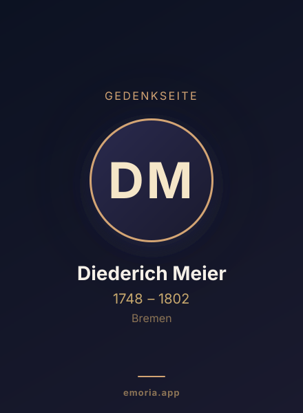 Gedenkportrait von Diederich Meier