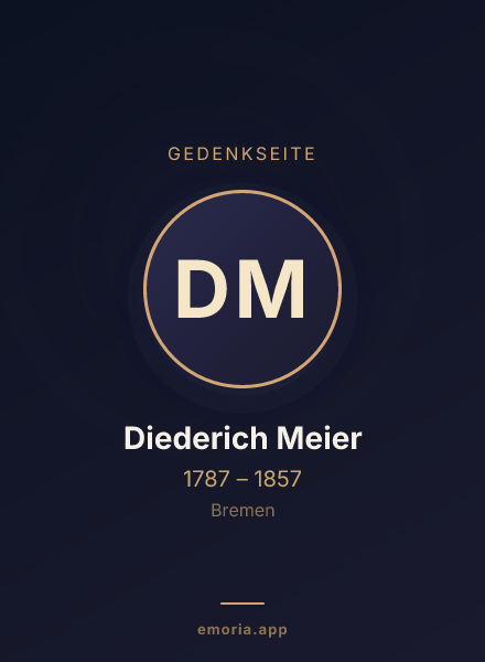 Gedenkportrait von Diederich Meier