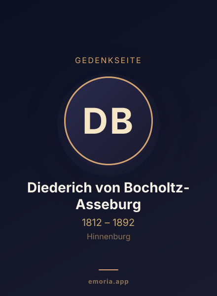 Gedenkportrait von Diederich von Bocholtz-Asseburg