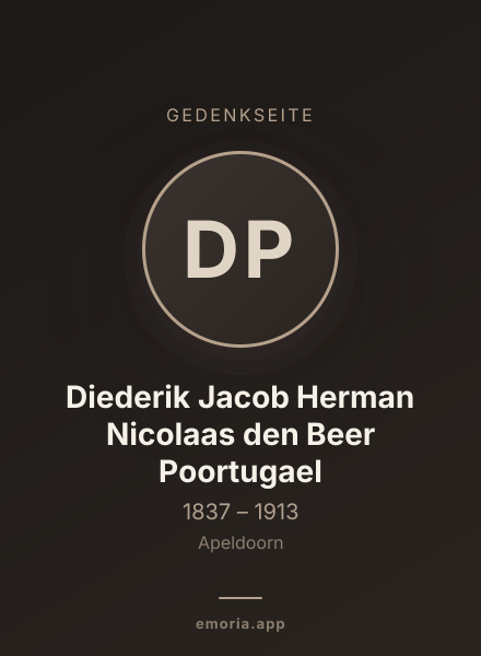 Gedenkportrait von Diederik Jacob Herman Nicolaas den Beer Poortugael