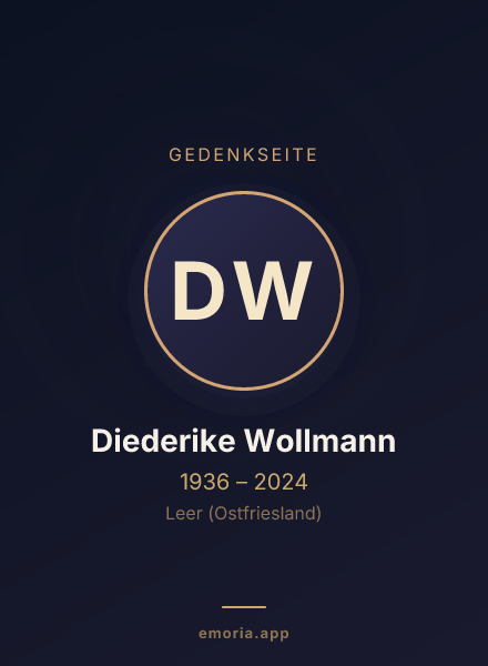Gedenkportrait von Diederike Wollmann
