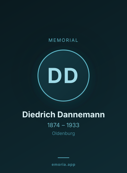 Memorial portrait of Diedrich Dannemann