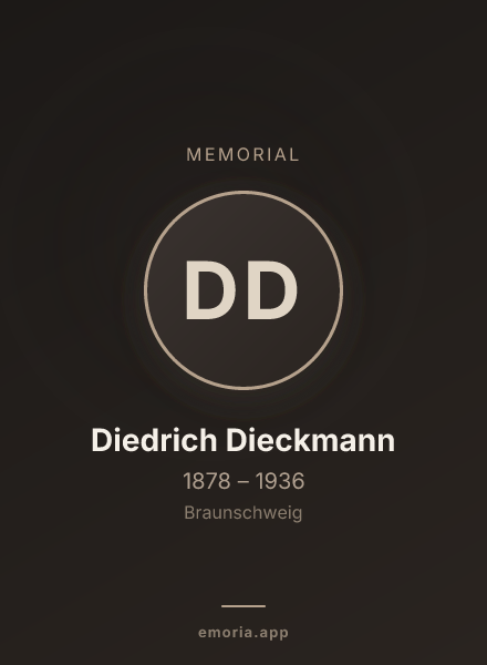 Memorial portrait of Diedrich Dieckmann