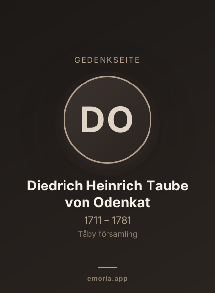 Gedenkportrait von Diedrich Heinrich Taube von Odenkat
