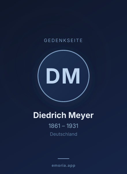 Gedenkportrait von Diedrich Meyer