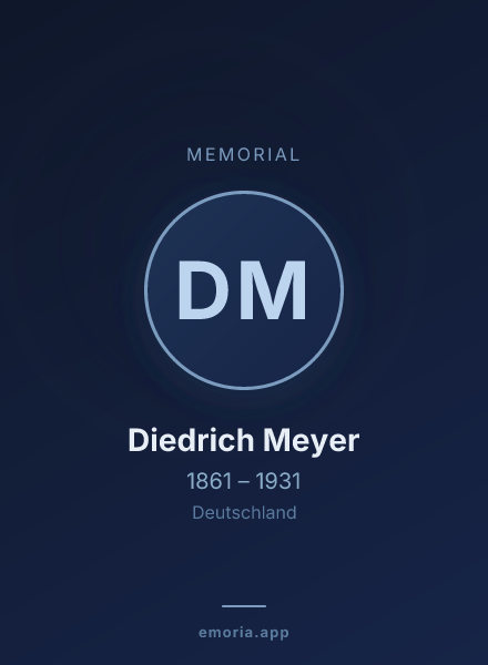Memorial portrait of Diedrich Meyer