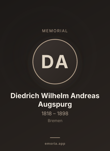Memorial portrait of Diedrich Wilhelm Andreas Augspurg