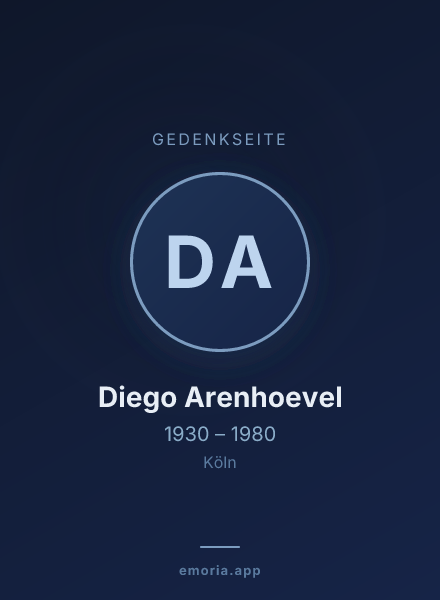 Gedenkportrait von Diego Arenhoevel