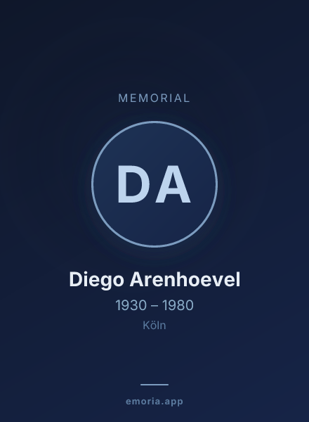Memorial portrait of Diego Arenhoevel