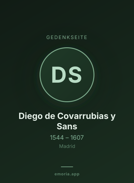 Gedenkportrait von Diego de Covarrubias y Sans