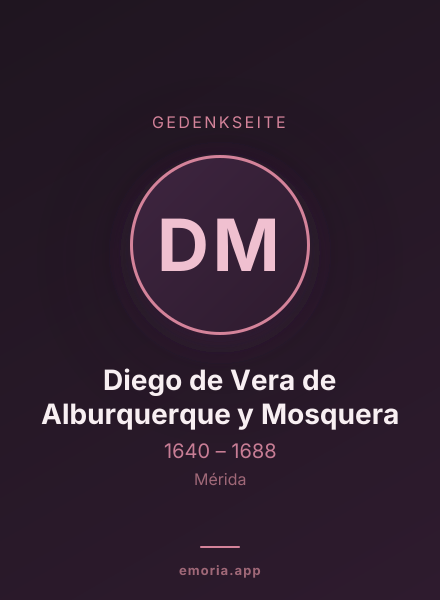 Gedenkportrait von Diego de Vera de Alburquerque y Mosquera