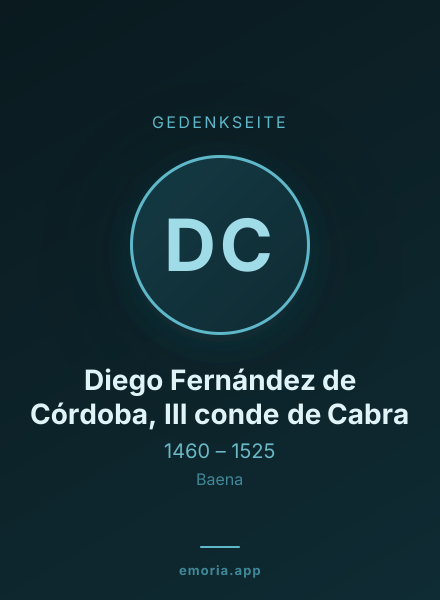 Gedenkportrait von Diego Fernández de Córdoba, III conde de Cabra