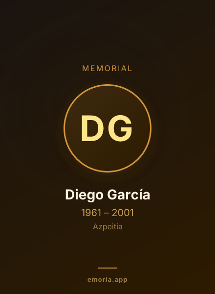 Memorial portrait of Diego García