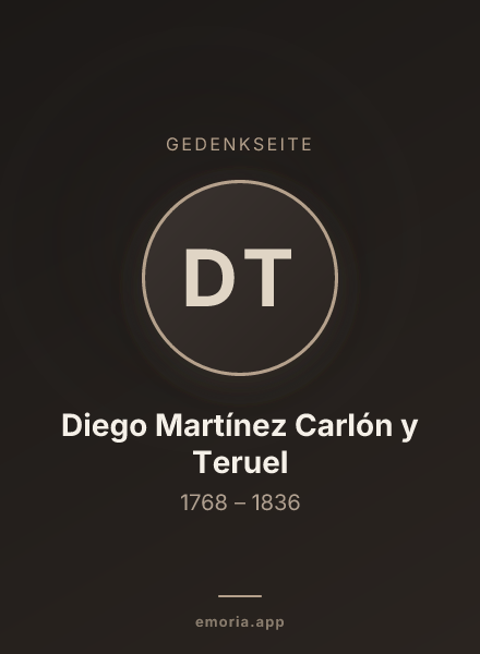 Gedenkportrait von Diego Martínez Carlón y Teruel