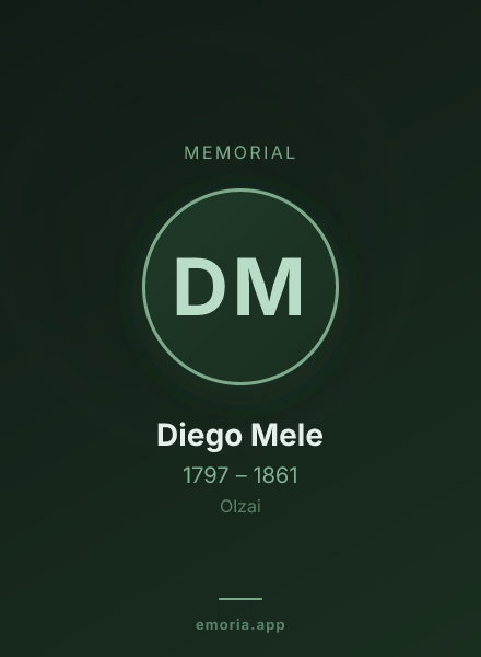 Memorial portrait of Diego Mele