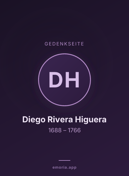Gedenkportrait von Diego Rivera Higuera