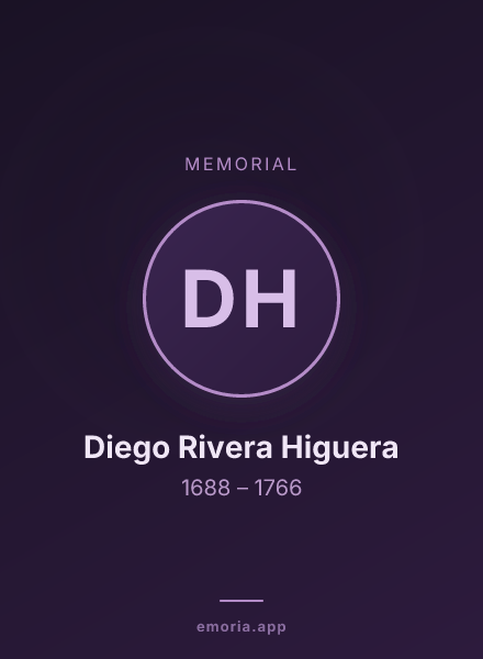 Memorial portrait of Diego Rivera Higuera