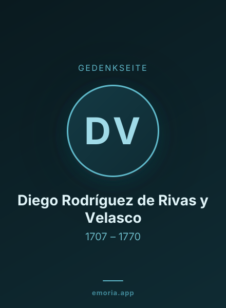Gedenkportrait von Diego Rodríguez de Rivas y Velasco