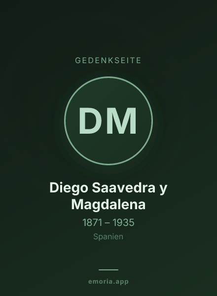 Gedenkportrait von Diego Saavedra y Magdalena