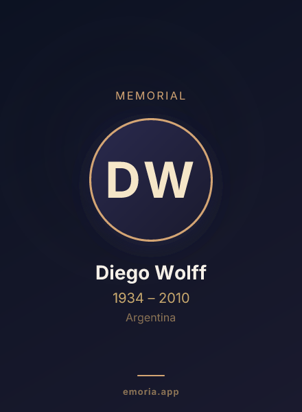 Memorial portrait of Diego Wolff