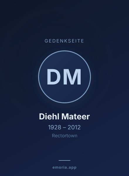 Gedenkportrait von Diehl Mateer
