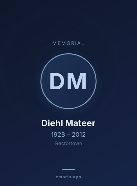 Memorial portrait of Diehl Mateer