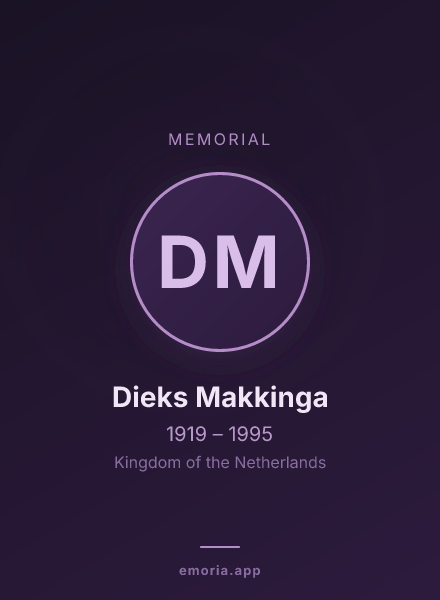 Memorial portrait of Dieks Makkinga