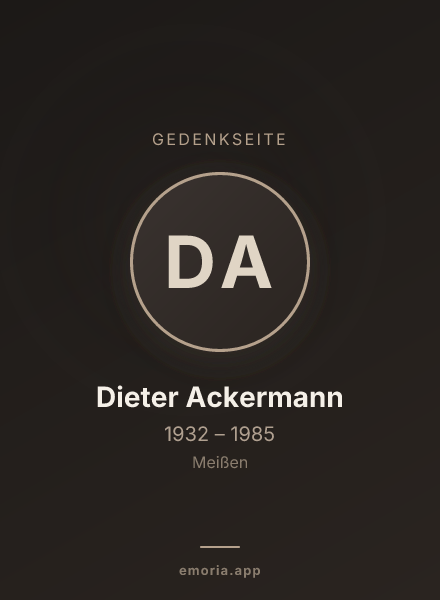 Gedenkportrait von Dieter Ackermann