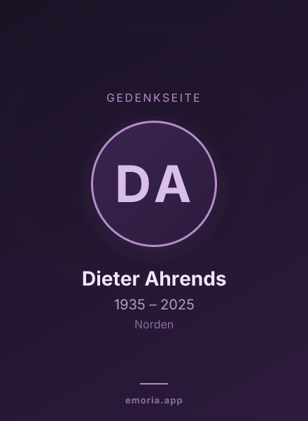 Gedenkportrait von Dieter Ahrends