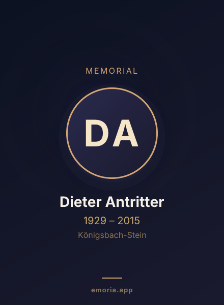 Memorial portrait of Dieter Antritter