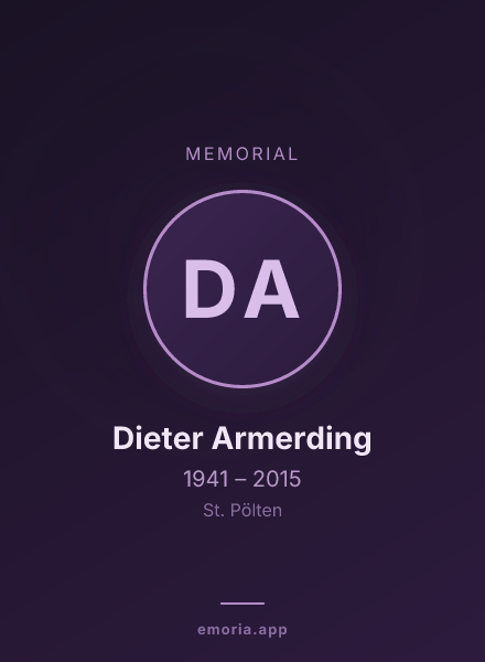 Memorial portrait of Dieter Armerding