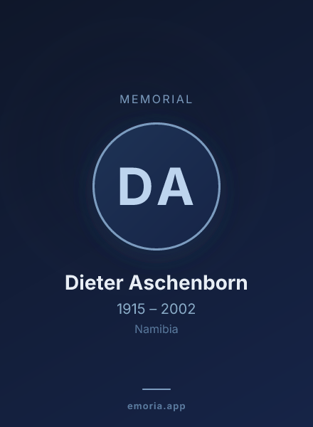 Memorial portrait of Dieter Aschenborn