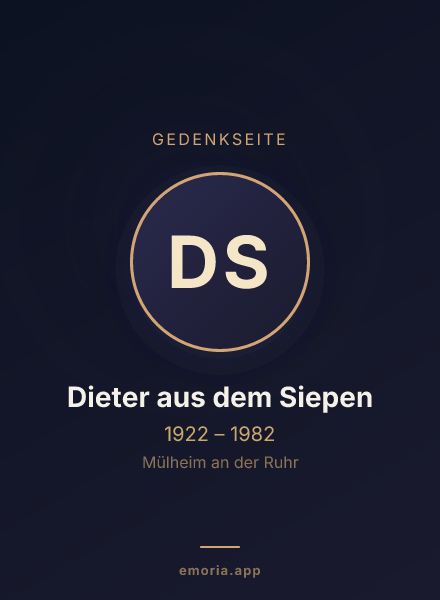 Gedenkportrait von Dieter aus dem Siepen