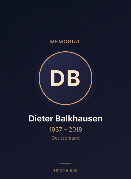 Memorial portrait of Dieter Balkhausen