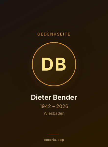 Gedenkportrait von Dieter Bender