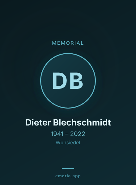 Memorial portrait of Dieter Blechschmidt