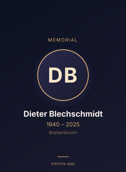 Memorial portrait of Dieter Blechschmidt