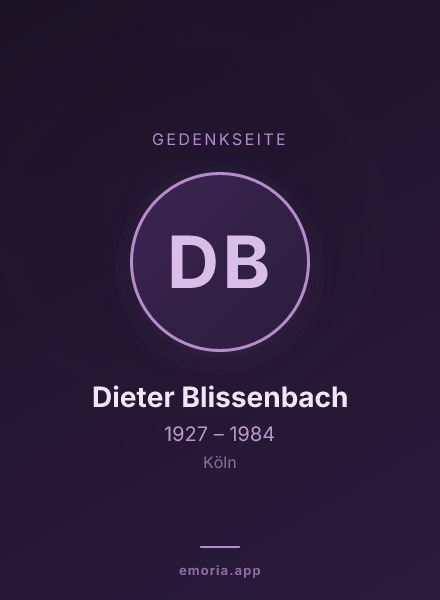 Gedenkportrait von Dieter Blissenbach