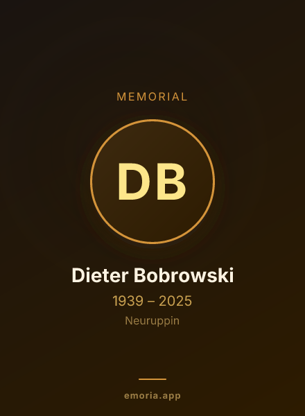 Memorial portrait of Dieter Bobrowski