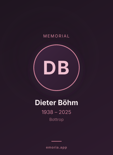 Memorial portrait of Dieter Böhm