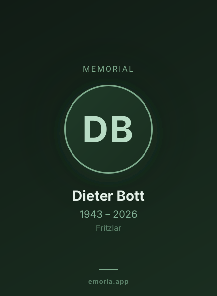 Memorial portrait of Dieter Bott