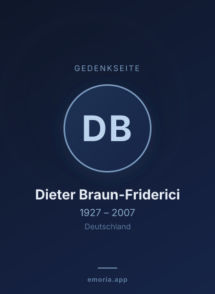 Gedenkportrait von Dieter Braun-Friderici